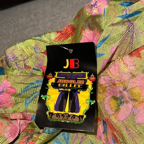 Vibrant High Waist Green and Pink Summer Shorts - Picture 3 of 4